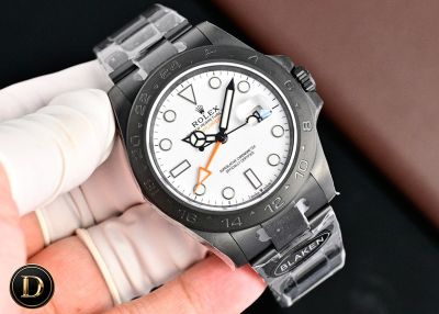 Rolex Explorer ii 3285 Movement 42mm White Face German DLC Matte Black Coating Watch